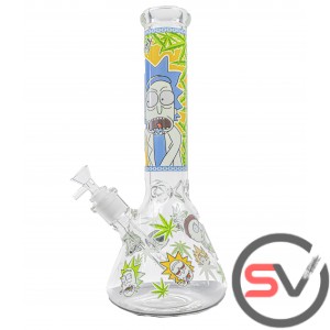 EYES WIDE OPEN RICK AND MORTY GLASS BEAKER 14inch (GLOW IN DARK)